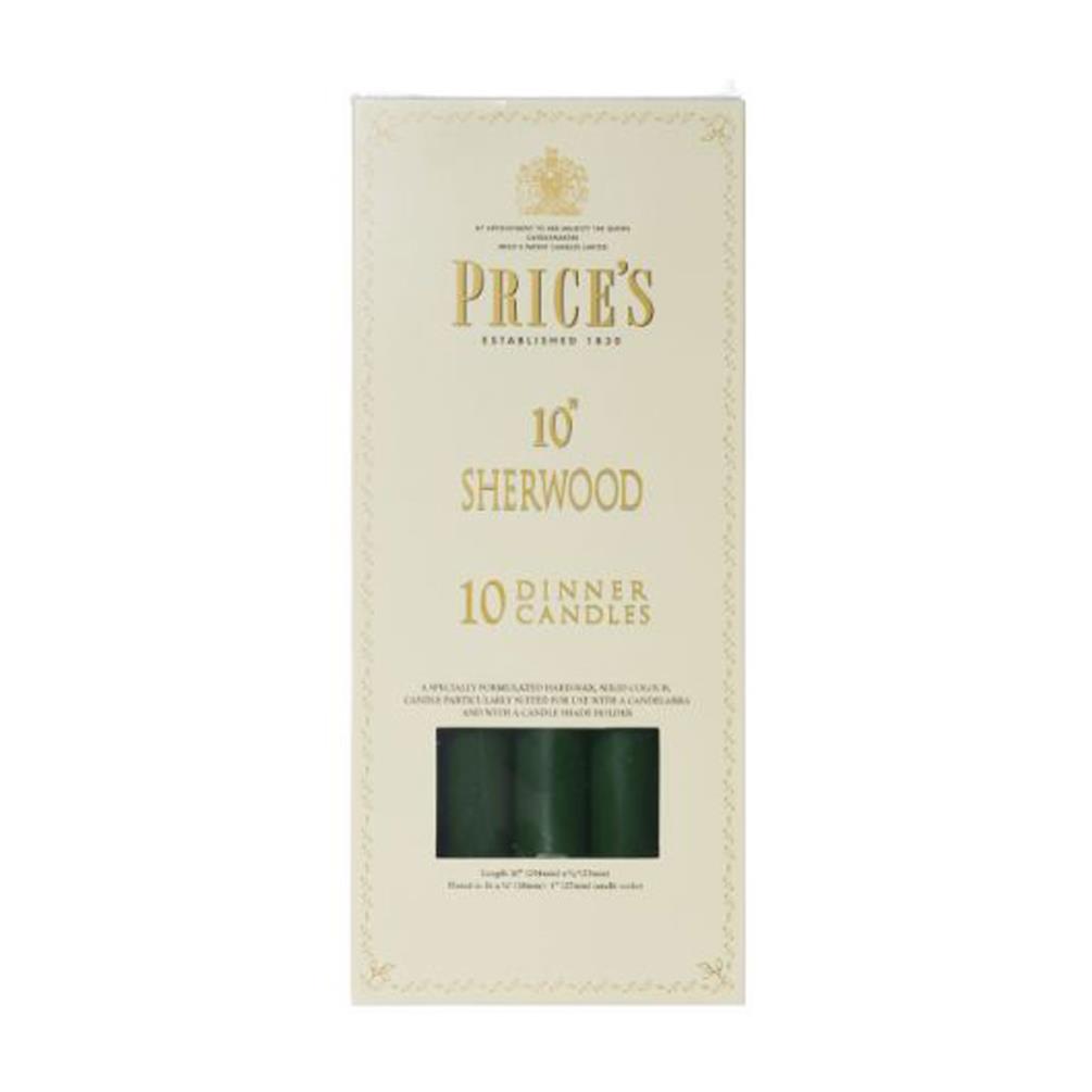 Price's Sherwood Evergreen Dinner Candles 25cm (Box of 10) £26.99